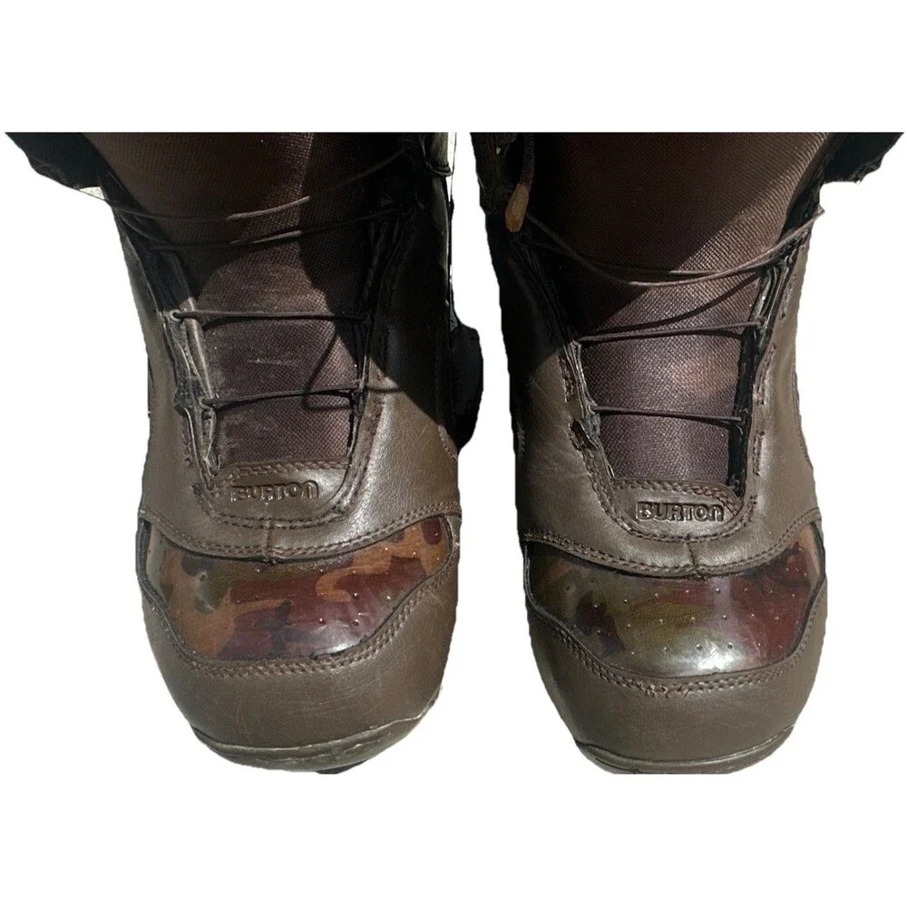 Burton Ruler Men’s Snowboard Boots Size 10.5 Brown Camo Traditional Lace